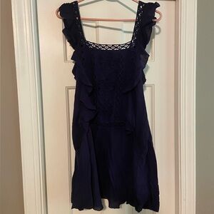 Free People Lined Navy Dress
